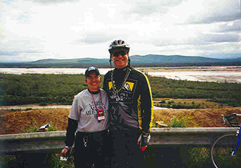 Image of two Alaska Aids Vaccine Bike Riders