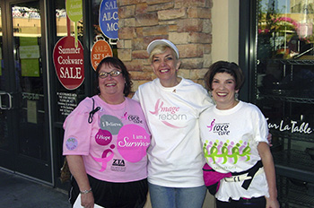 Image of three women on the Susan Komen Breast Cancer Walk.